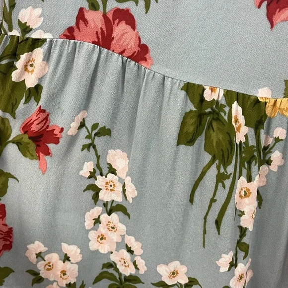 Reformation Floral Midi Dress - Blue, Yellow, Pink - Picture 6 of 6